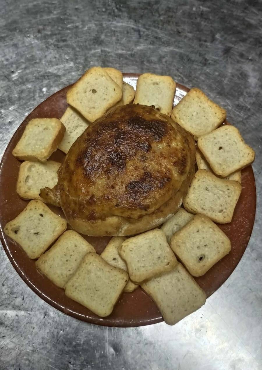 Pão recheado no forno